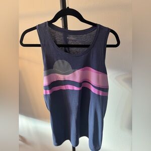 Columbia Women's Navy Tank Top with Pink Stripes